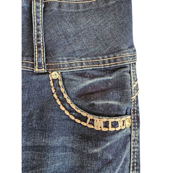 Silver Diva Dark Wash Juniors Size 3 Rhinestones Push up Jeans NWOT - Picture 5 of 12